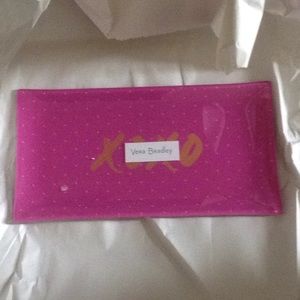 New Vera Bradley Lg Trinket Tray Rose Violet Dots